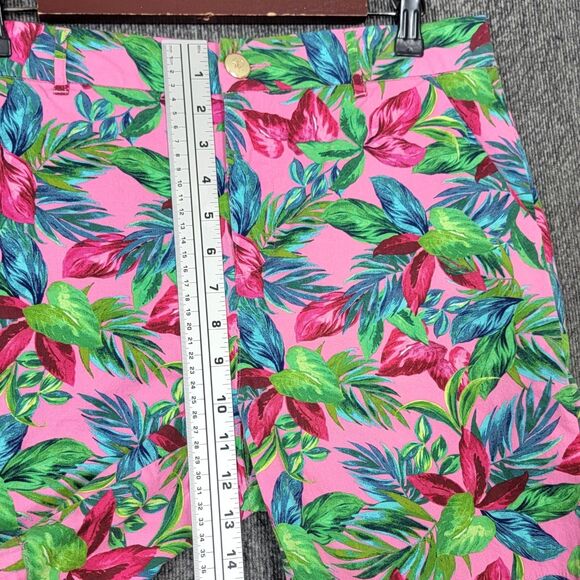 Stella Parker Collection Shorts Womens 8 Pink Floral Print Stretch Cotton - Picture 4 of 12